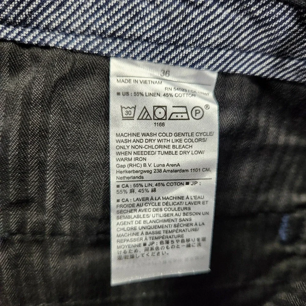 Banana Republic Mens 36 Blue White Stripe Linen Blend Shorts